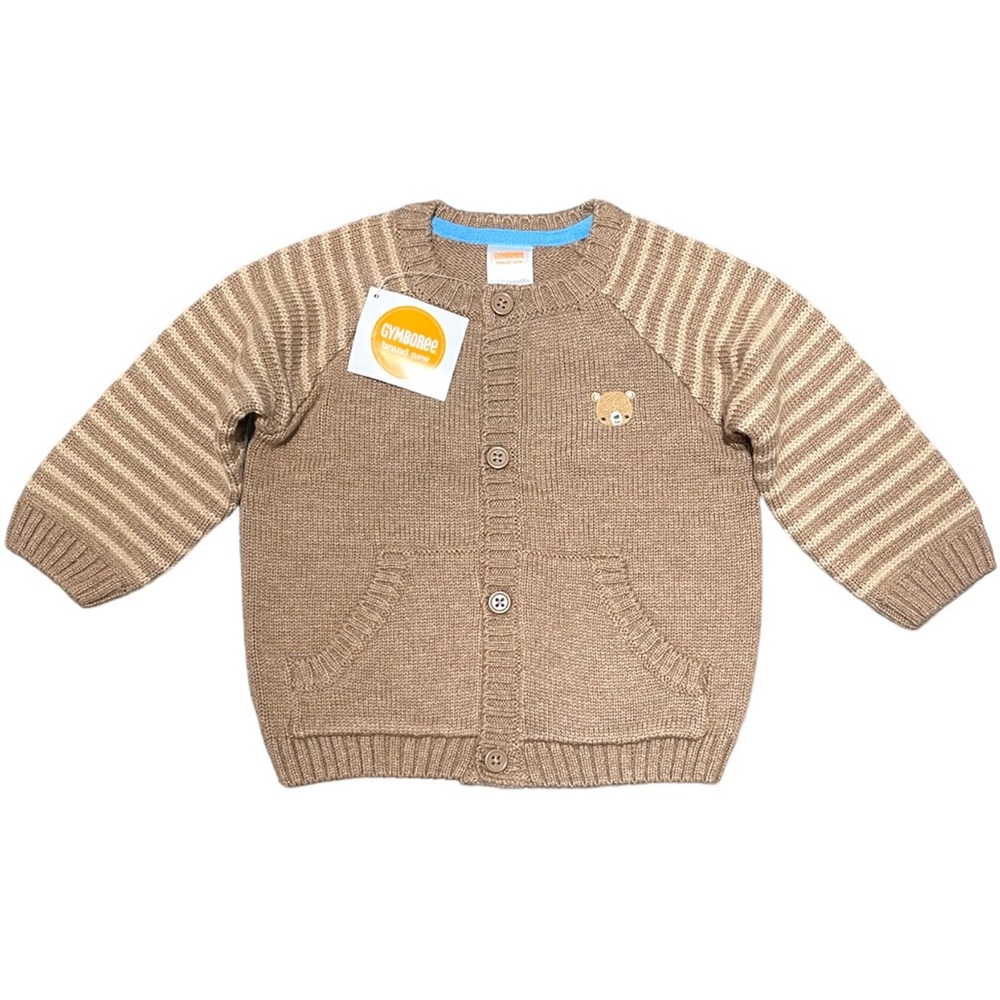Gymboree Cotton Blend Cardigan Sweater, Light Brown, Baby Boy 6-12 Months, NWT